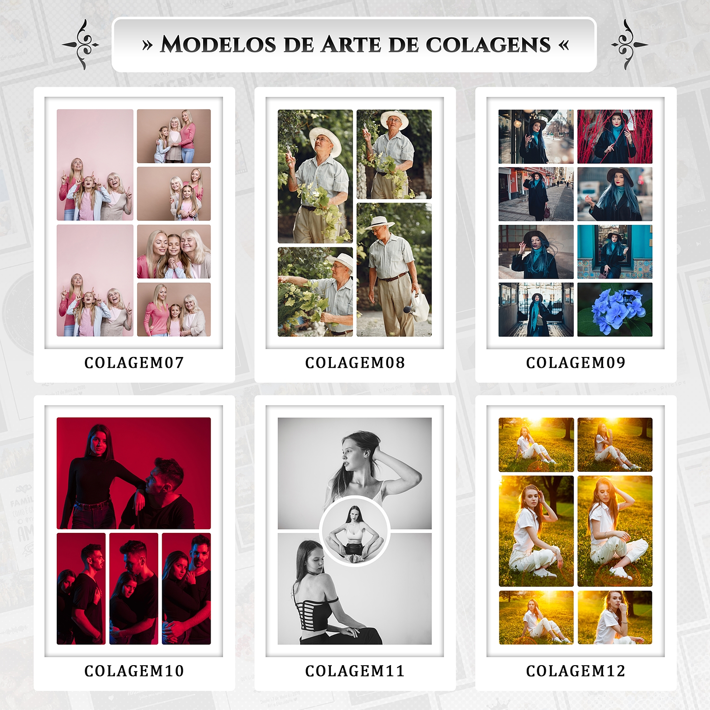 Artes para Quadros Colagens Decorativas 15 Arquivos Editáveis Photoshop ou Canva 2