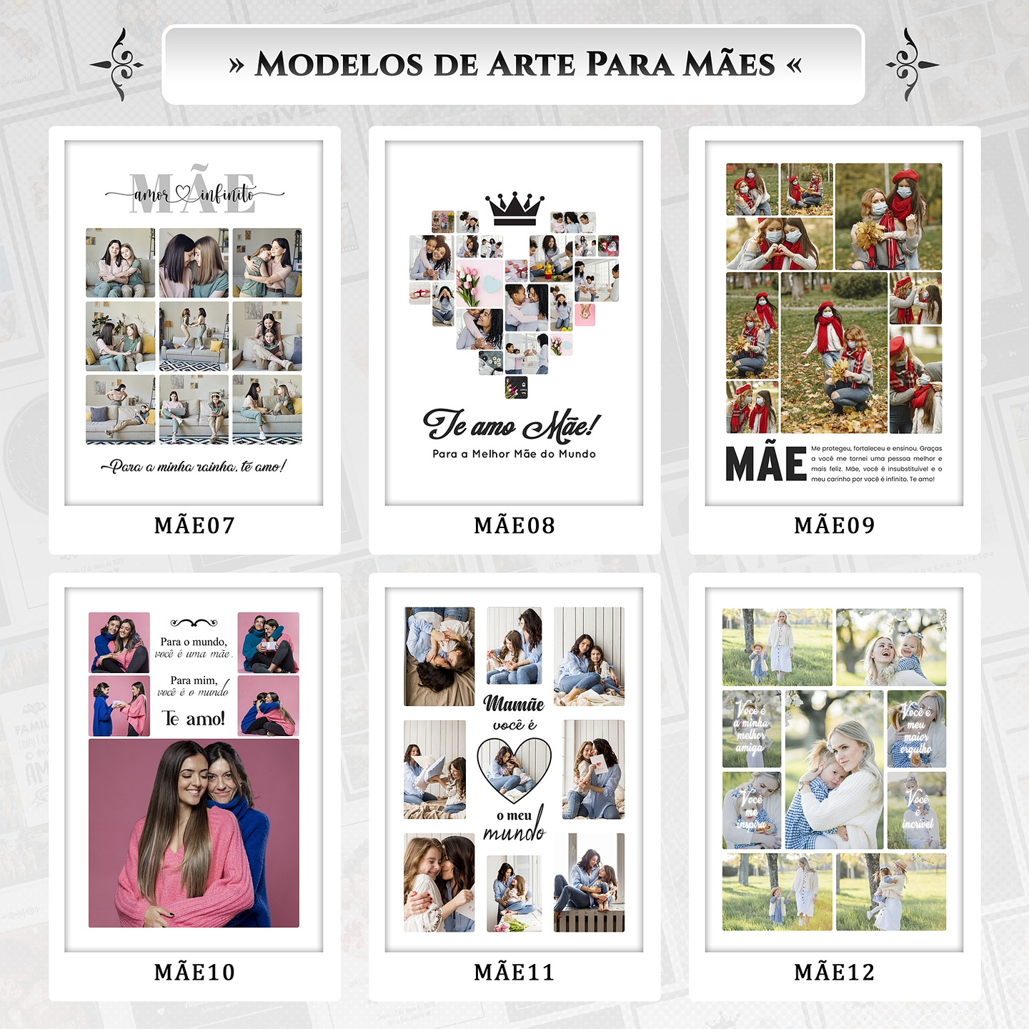 Artes para Quadros Mães 31 Arquivos Editáveis Photoshop ou Canva 4
