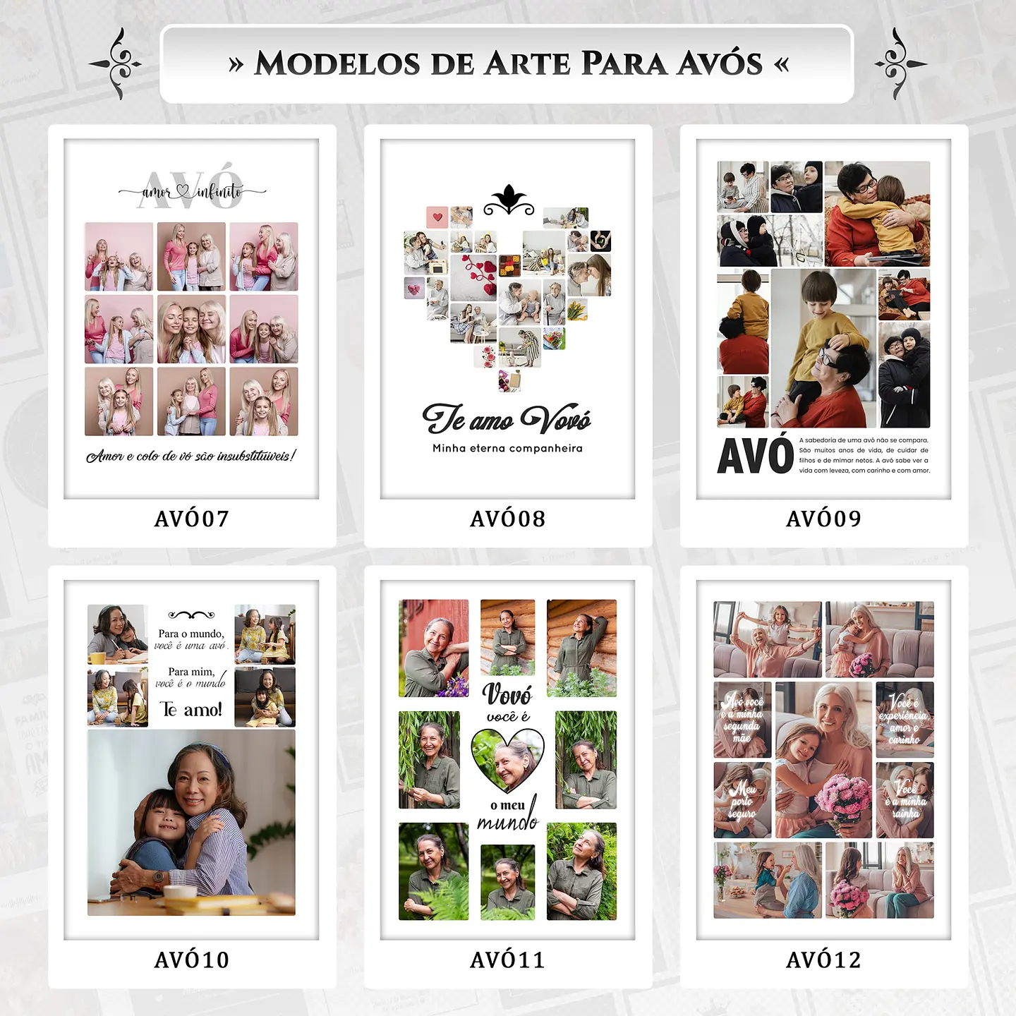 Artes para Quadros Avós 31 Arquivos Editáveis Photoshop ou Canva 3