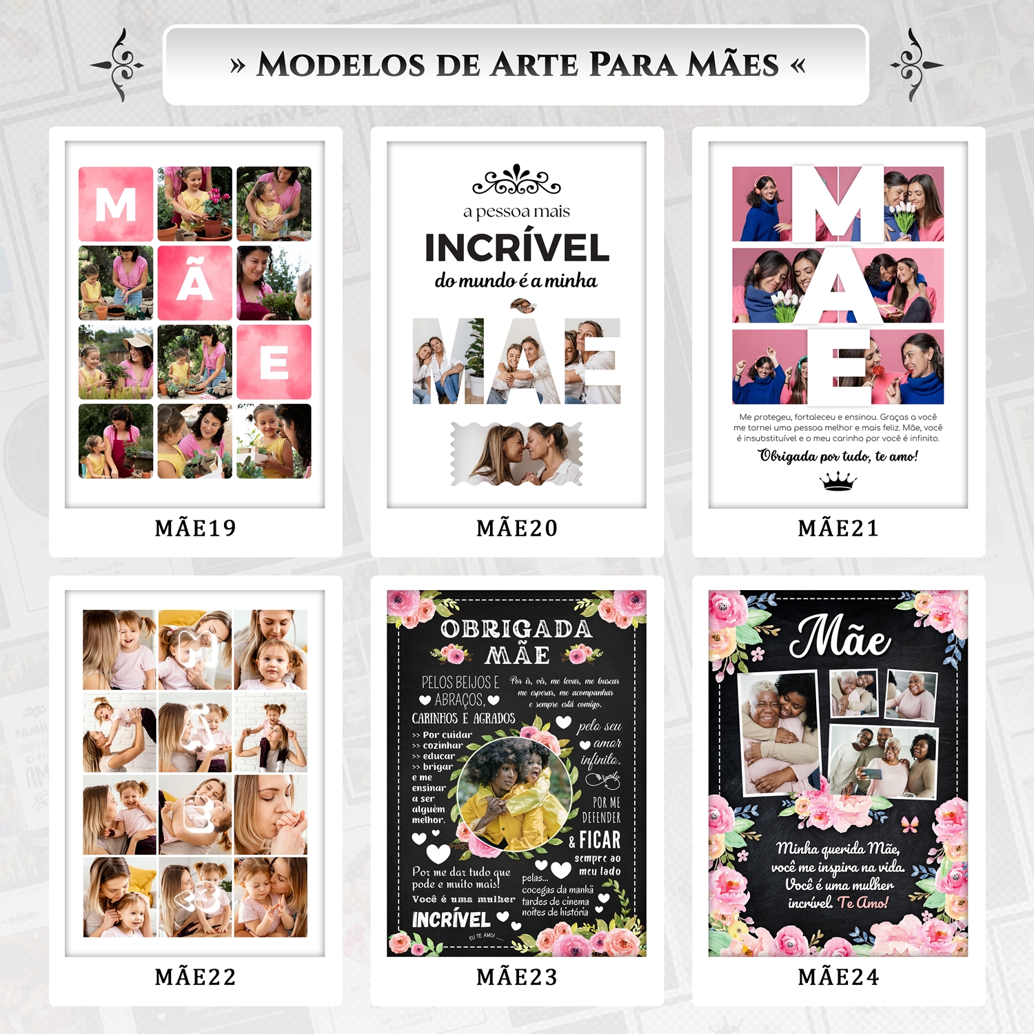 Artes para Quadros Mães 31 Arquivos Editáveis Photoshop ou Canva 8