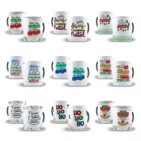 27 Artes para Caneca Natal Arquivos Sublimação Png
