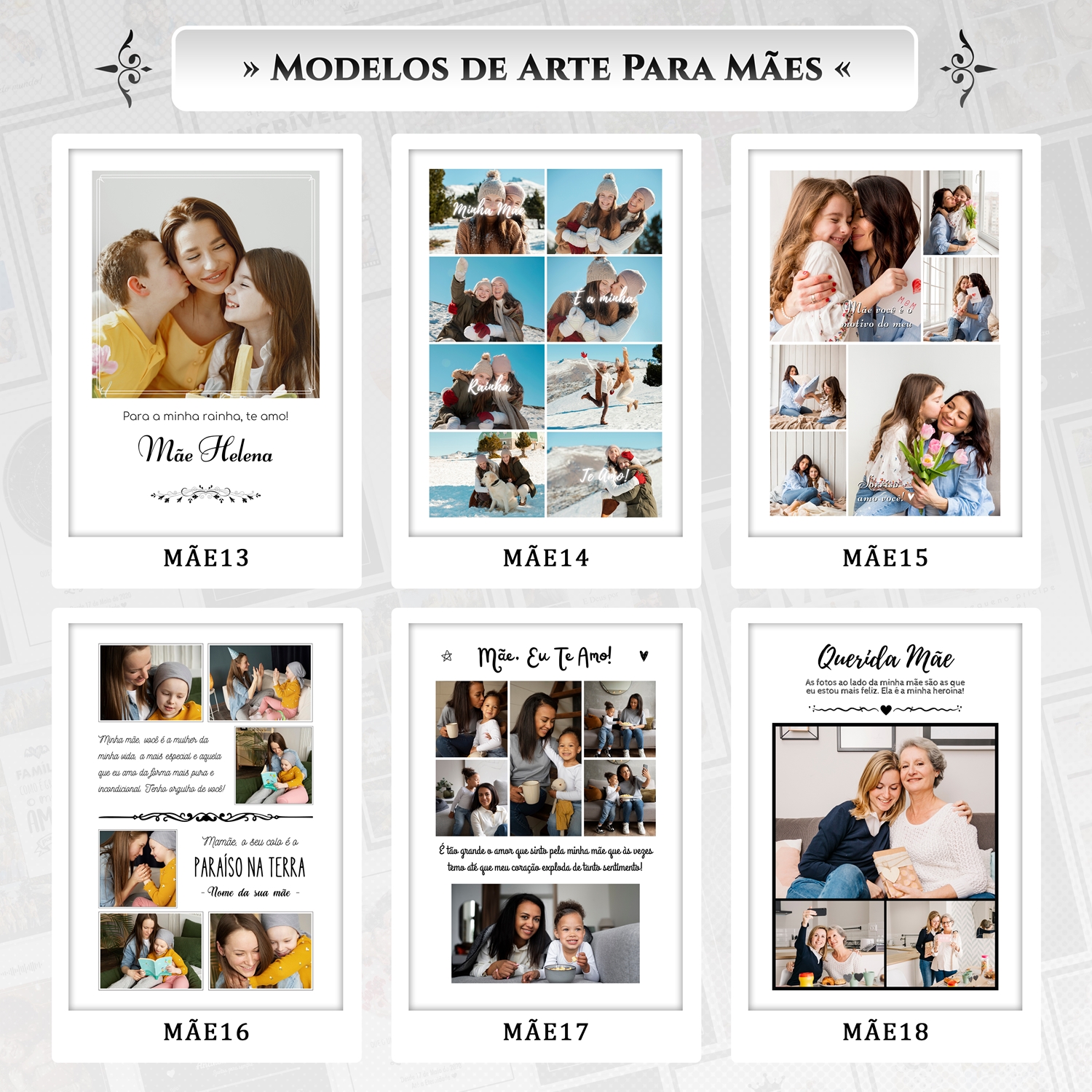 Artes para Quadros Mães 31 Arquivos Editáveis Photoshop ou Canva 9