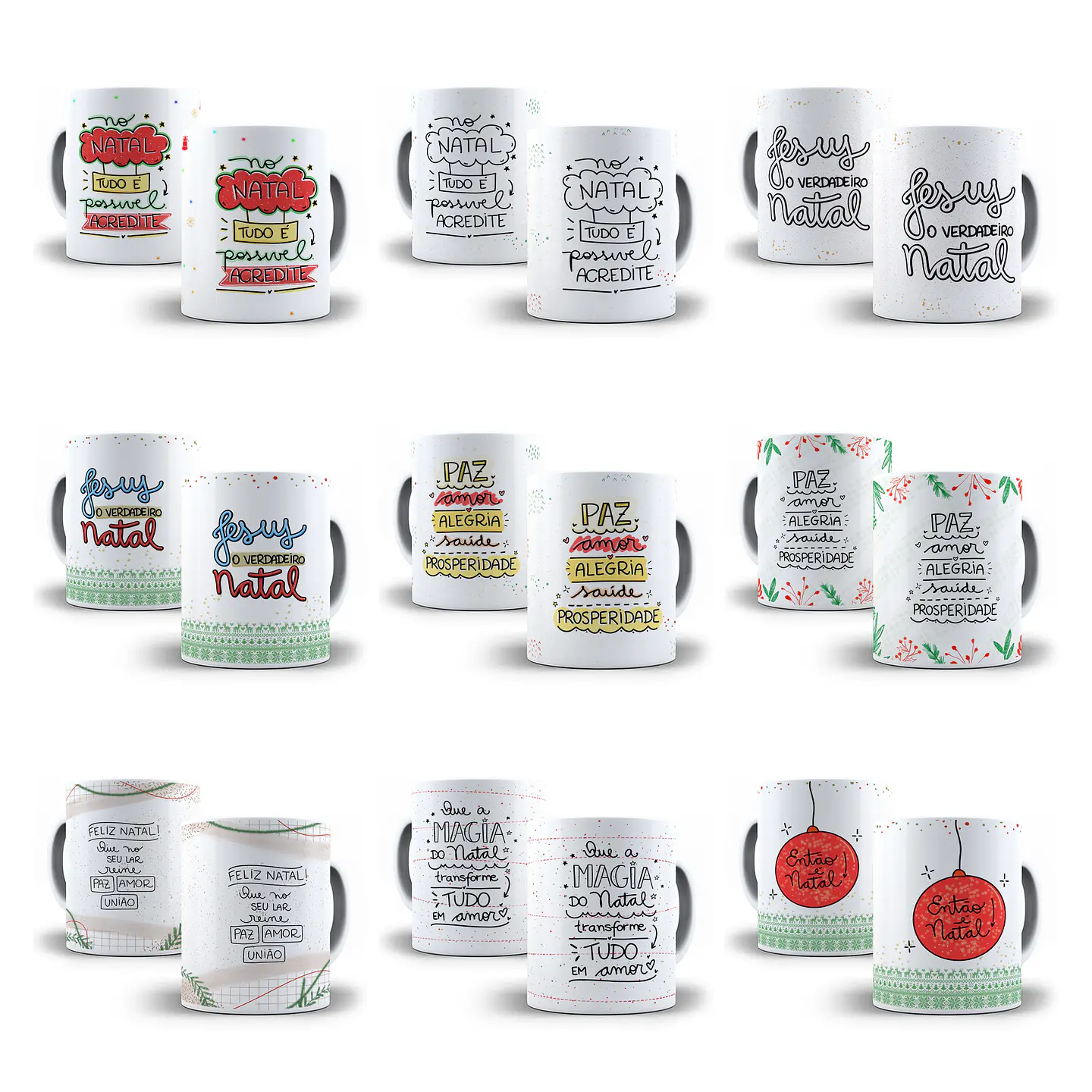 27 Artes para Caneca Natal Arquivos Sublimação Png 2