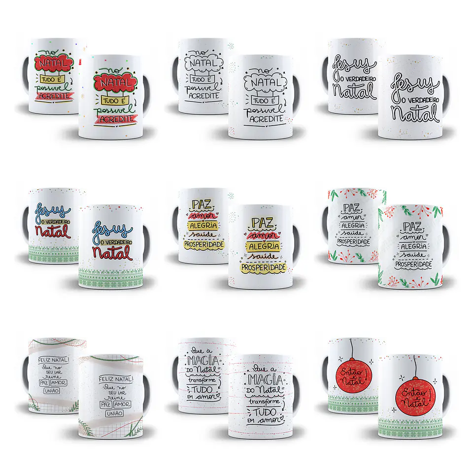 27 Artes para Caneca Natal Arquivos Sublimação Png 2