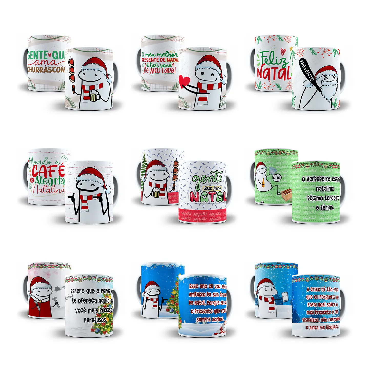 54 Artes para Caneca Flork Natal Arquivos Sublimação Png 1