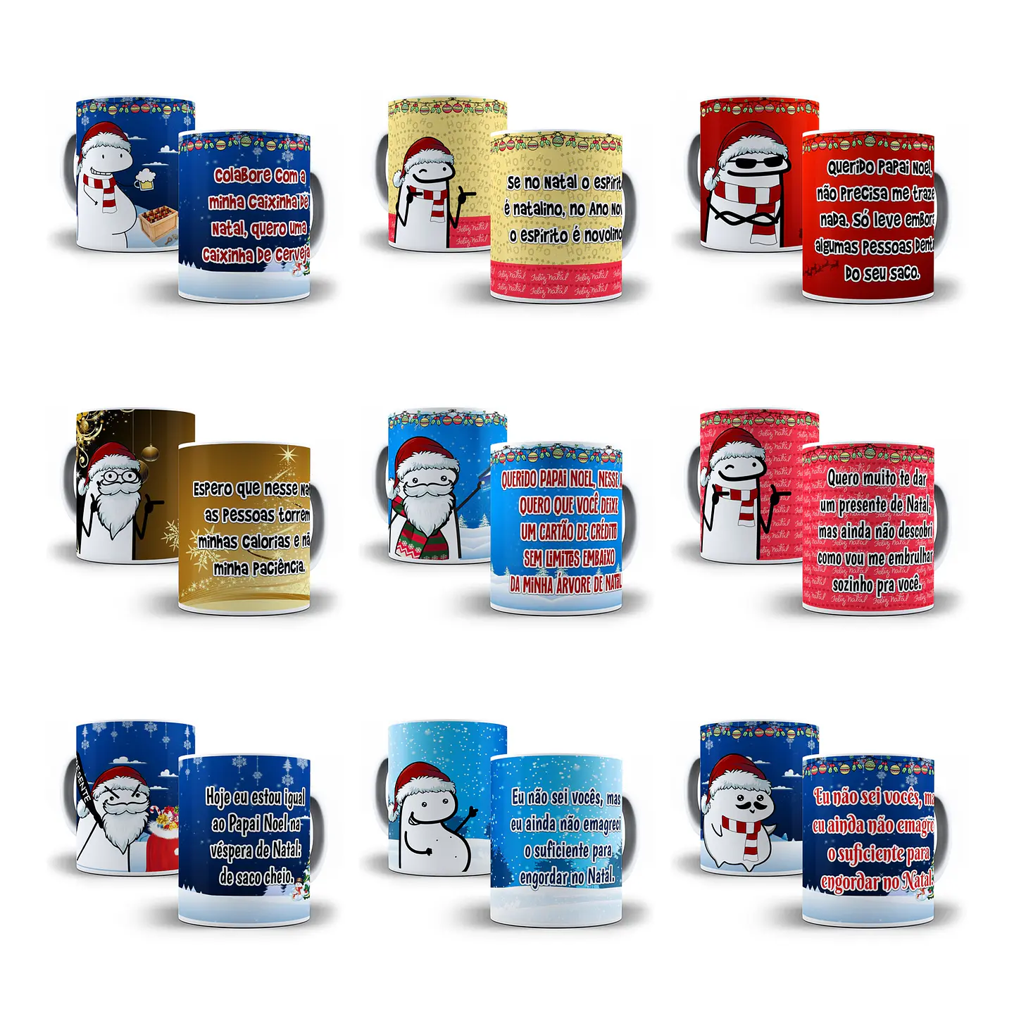 54 Artes para Caneca Flork Natal Arquivos Sublimação Png 2