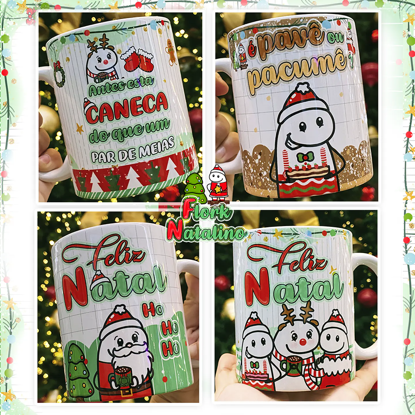 Artes Caneca Flork Natal Memes Bento em Png  1