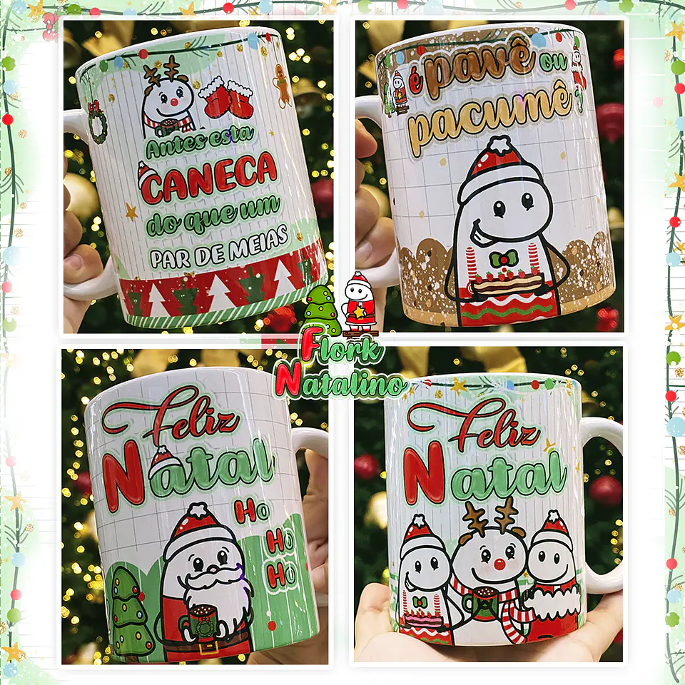 Artes Caneca Flork Natal Memes Bento em Png  1