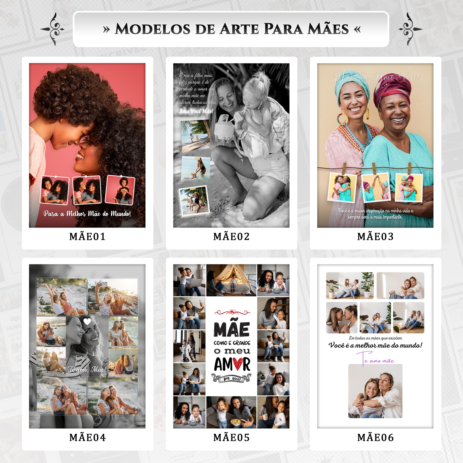 Artes para Quadros Mães 31 Arquivos Editáveis Photoshop ou Canva 10