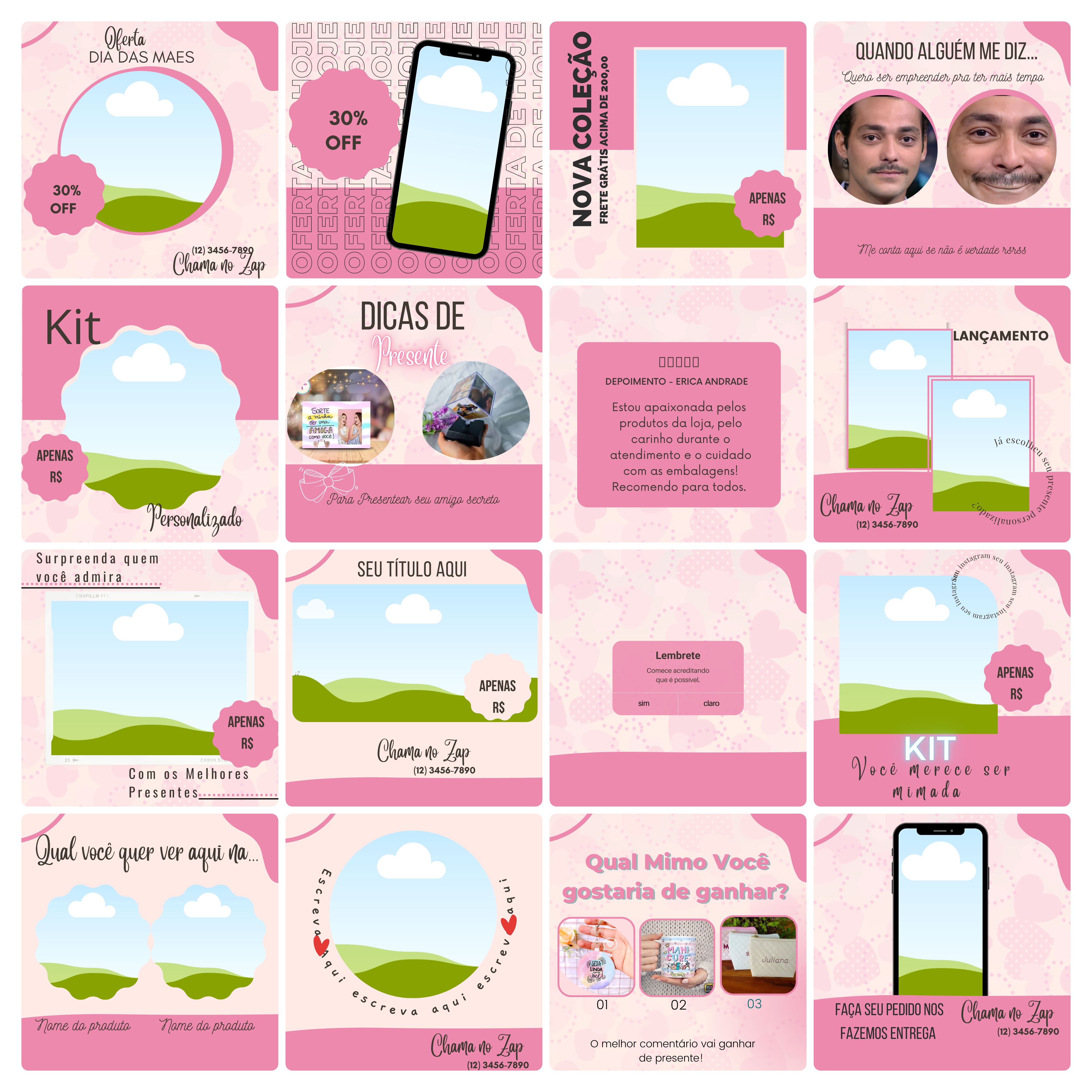 Pack Canva Personalizados Sublimação Templates Editável 100 Artes + Bônus 2