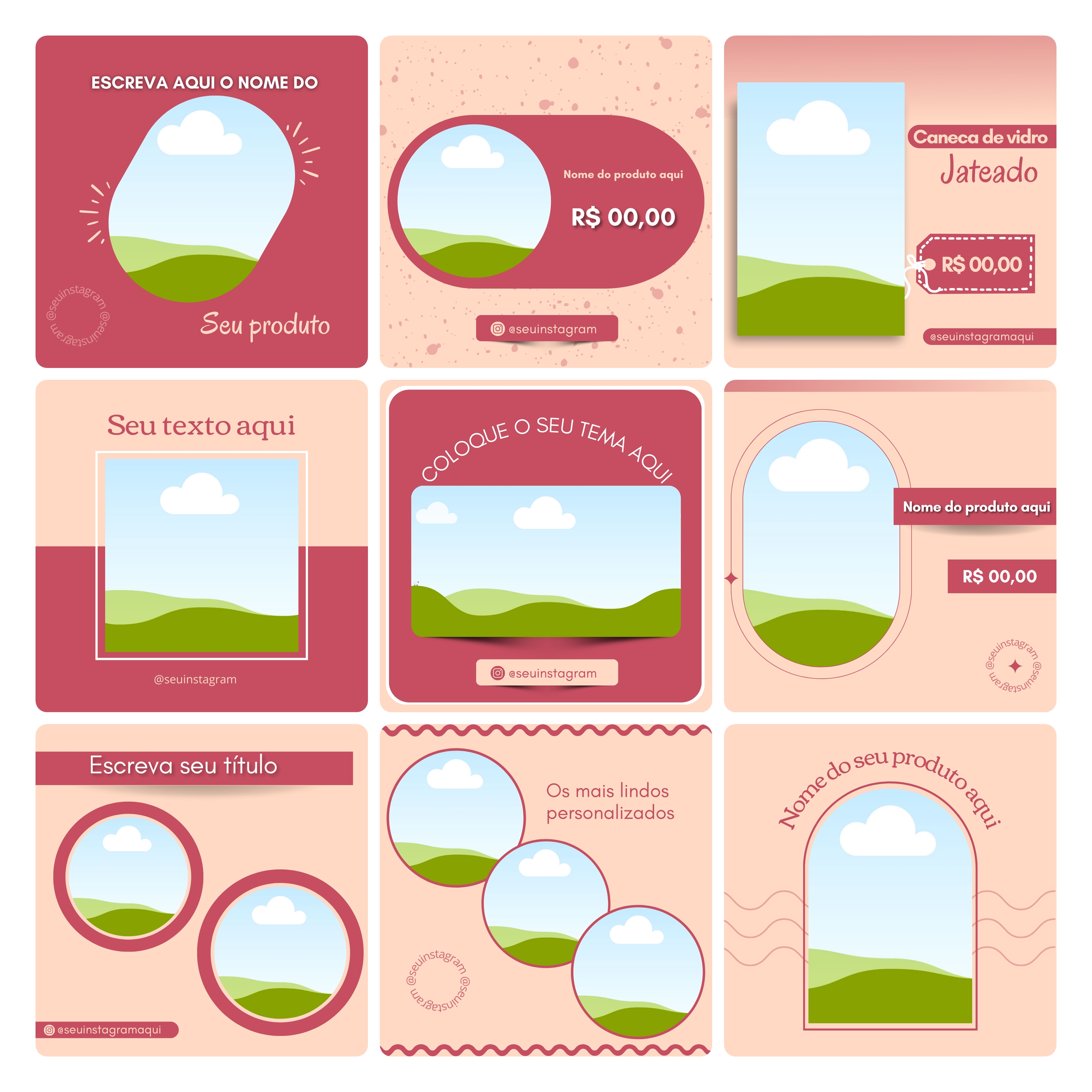 Pack Canva Sublimação Loja de Personalizados Templates Editável 130 Artes + Bônus 2