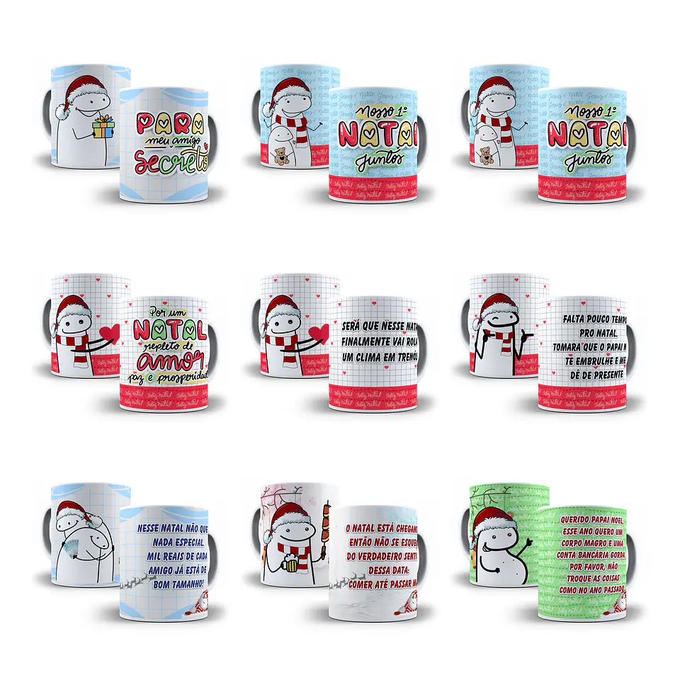 54 Artes para Caneca Flork Natal Arquivos Sublimação Png 6