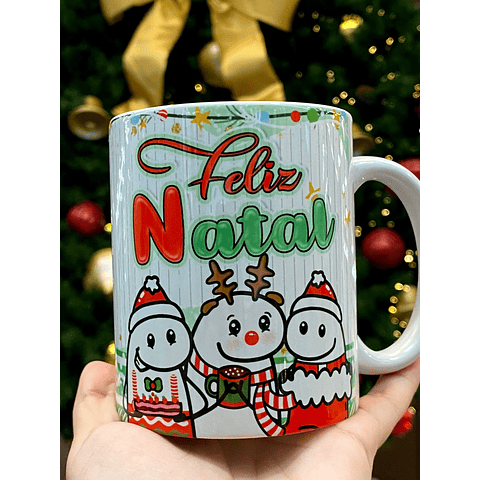 Artes Caneca Flork Natal Memes Bento em Png 