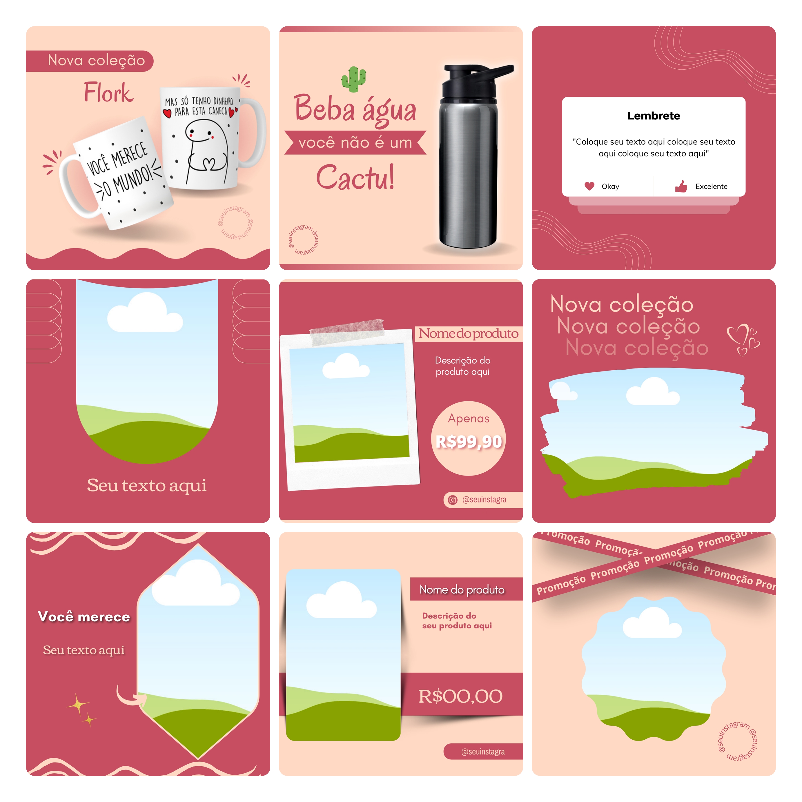 Pack Canva Sublimação Loja de Personalizados Templates Editável 130 Artes + Bônus 3