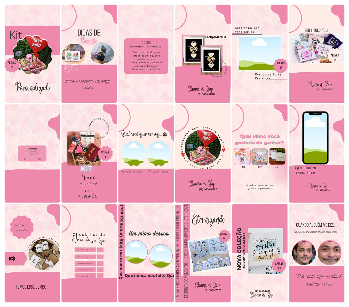 Pack Canva Personalizados Sublimação Templates Editável 100 Storie 4