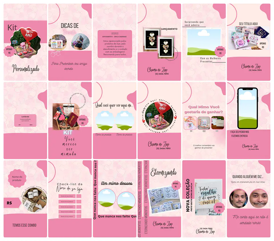 Pack Canva Personalizados Sublimação Templates Editável 100 Storie 4