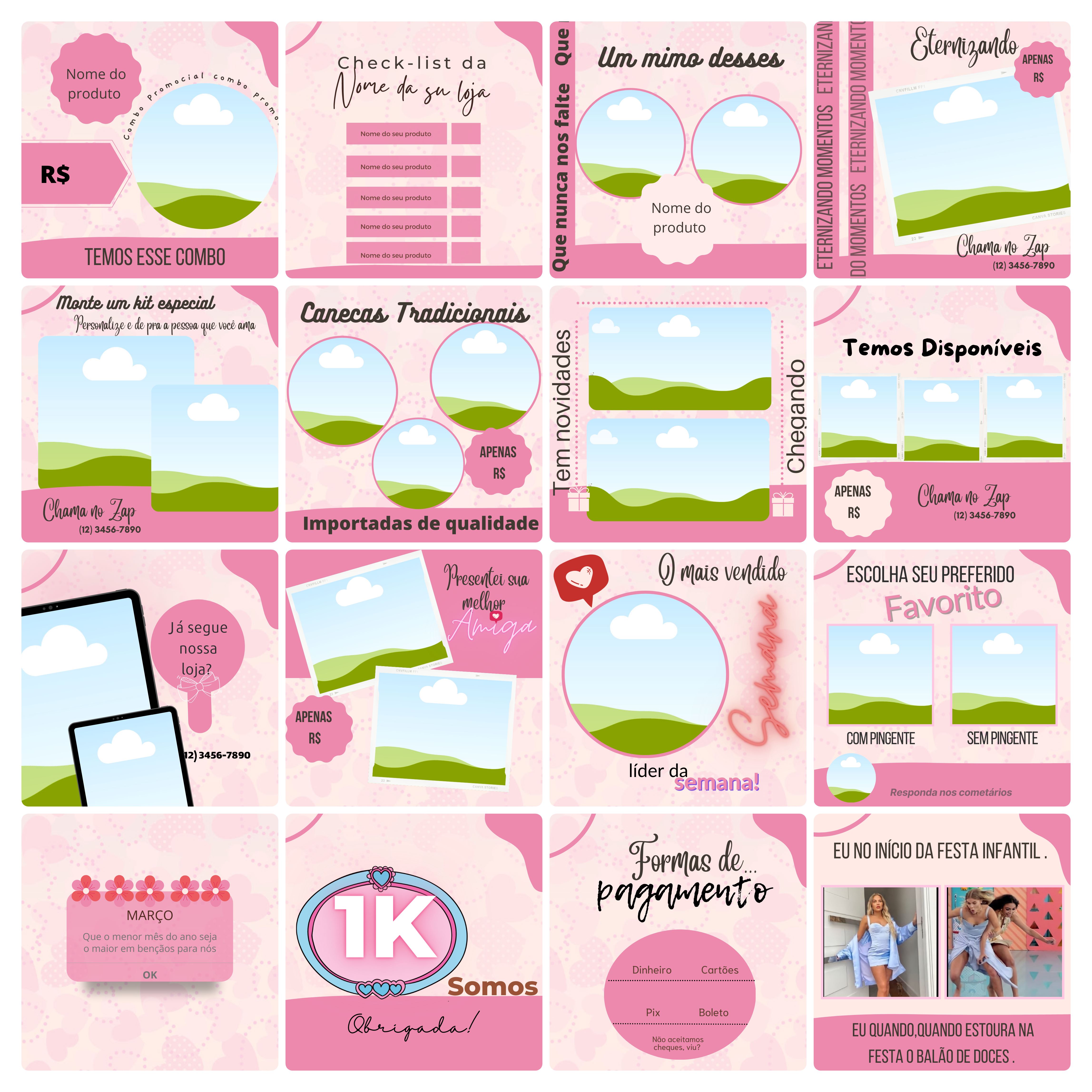 Pack Canva Personalizados Sublimação Templates Editável 100 Artes + Bônus 5