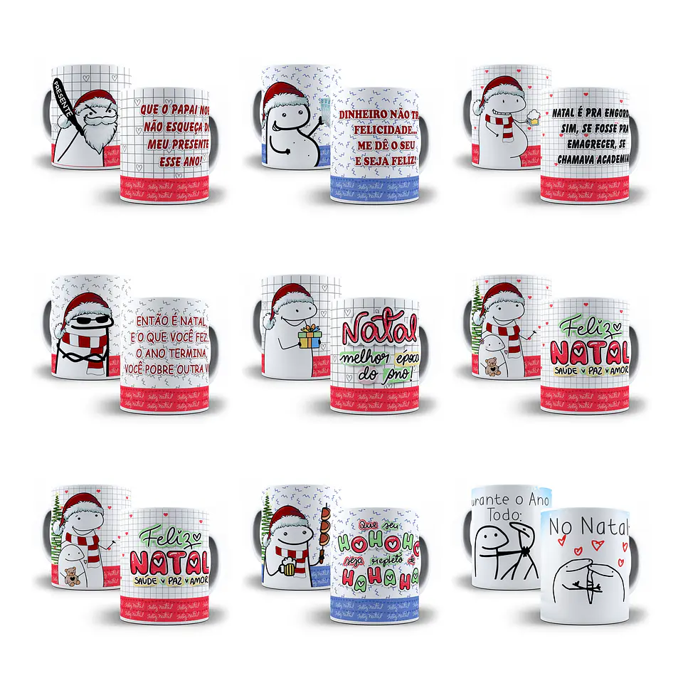 54 Artes para Caneca Flork Natal Arquivos Sublimação Png 7