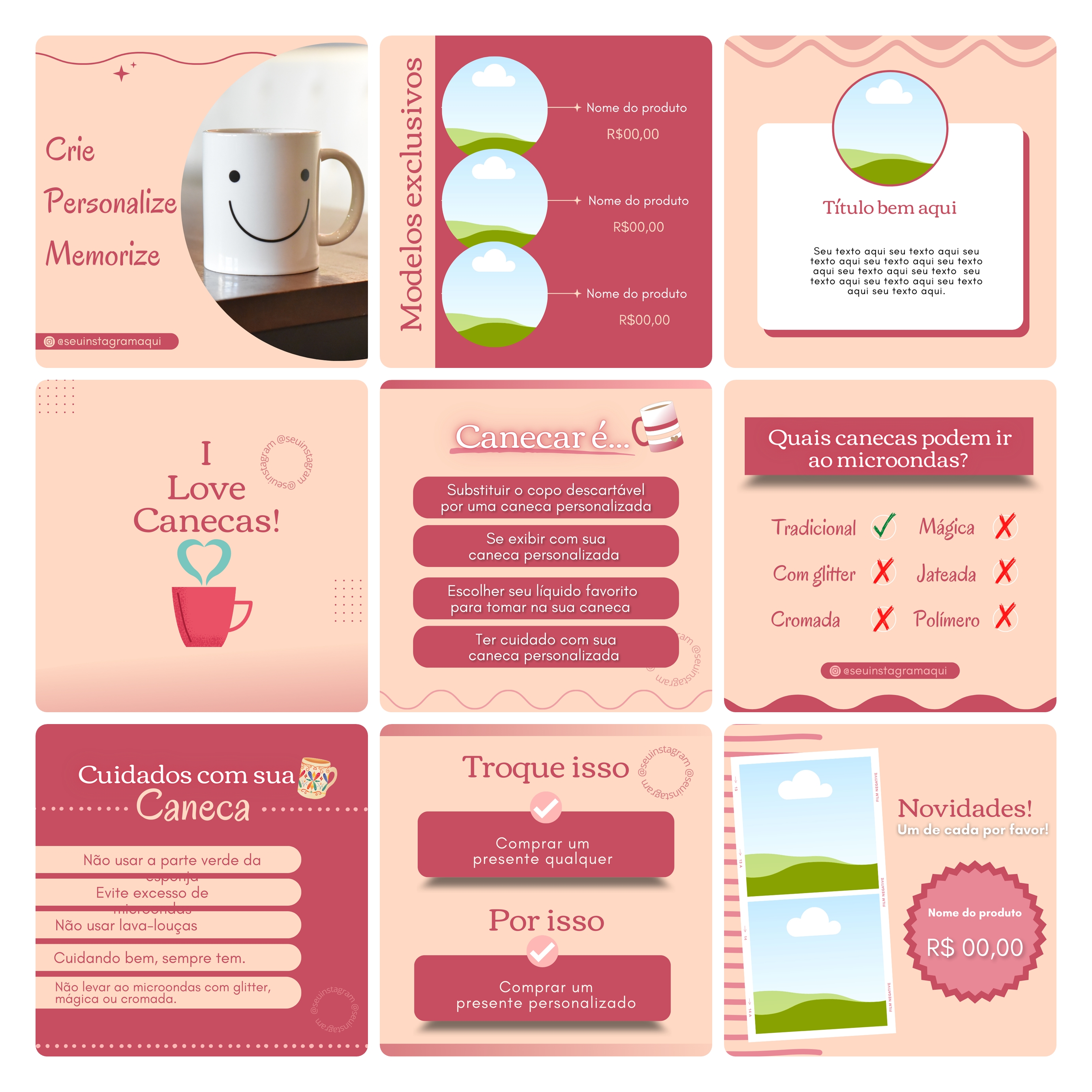 Pack Canva Sublimação Loja de Personalizados Templates Editável 130 Artes + Bônus 4