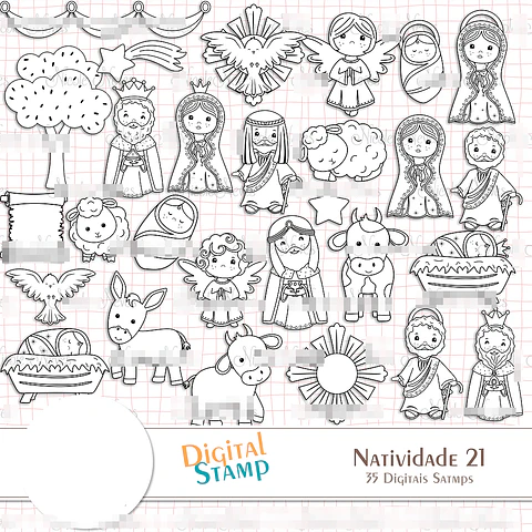 Kit Digital Combo Presépio de Natal Natalino sem fundo Png