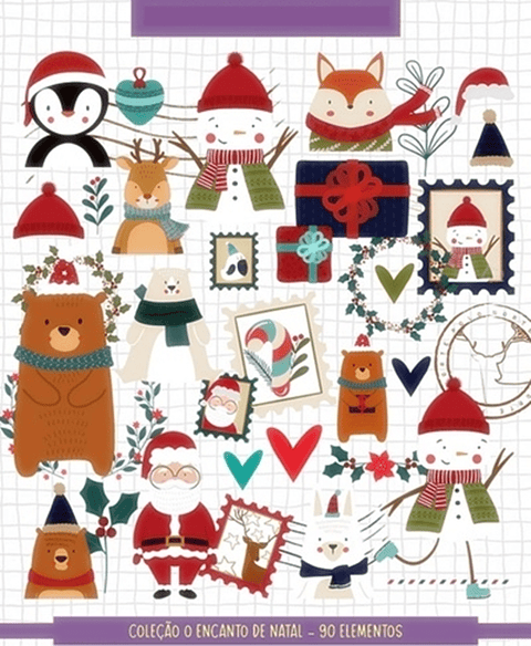 Kit Digital Encanto de Natal Frases Letrinhas sem fundo Png