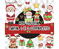 Kit Digital Feliz Natal 1 e 2 Artes Natalina sem fundo Png