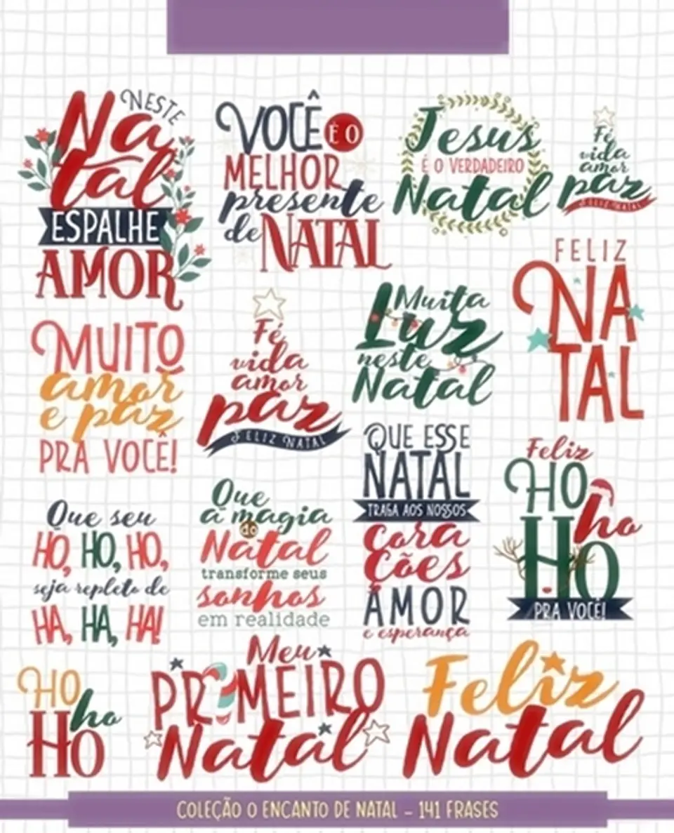 Kit Digital Encanto de Natal Frases Letrinhas sem fundo Png 3