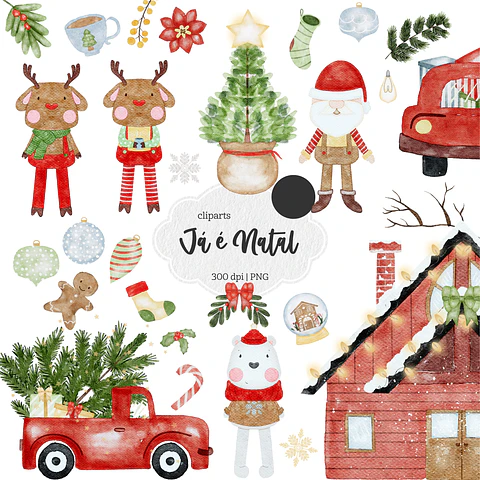 Kit Digital Natal Natalino Papai Noel Arquivos Sem Fundo Png