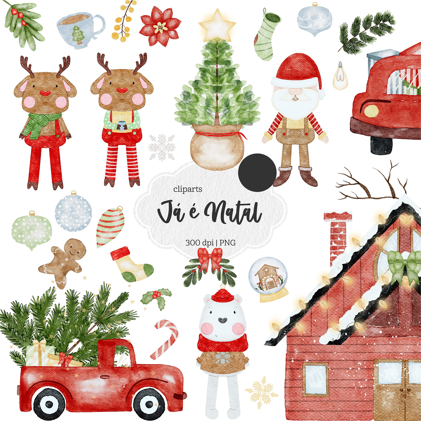 Kit Digital Natal Natalino Papai Noel Arquivos Sem Fundo Png 1