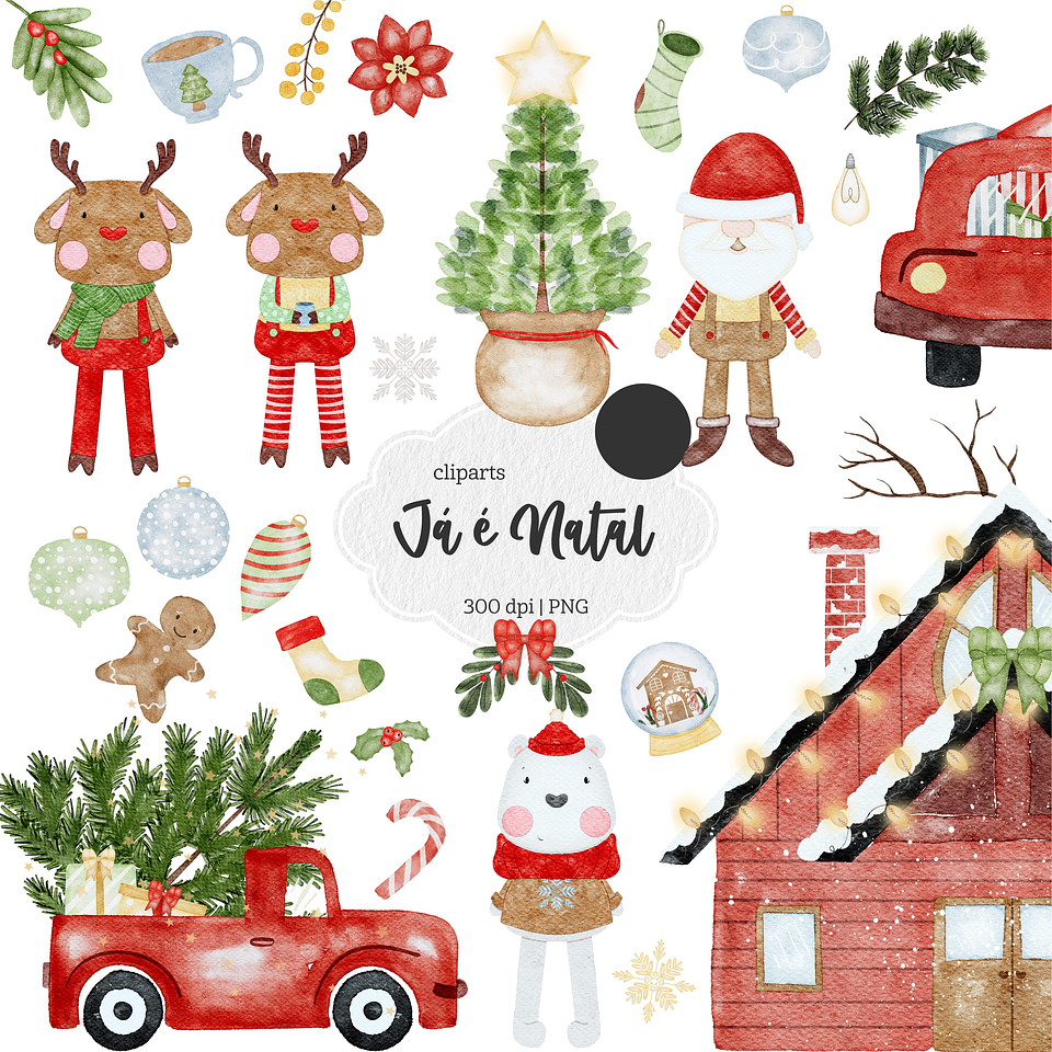 Kit Digital Natal Natalino Papai Noel Arquivos Sem Fundo Png 1