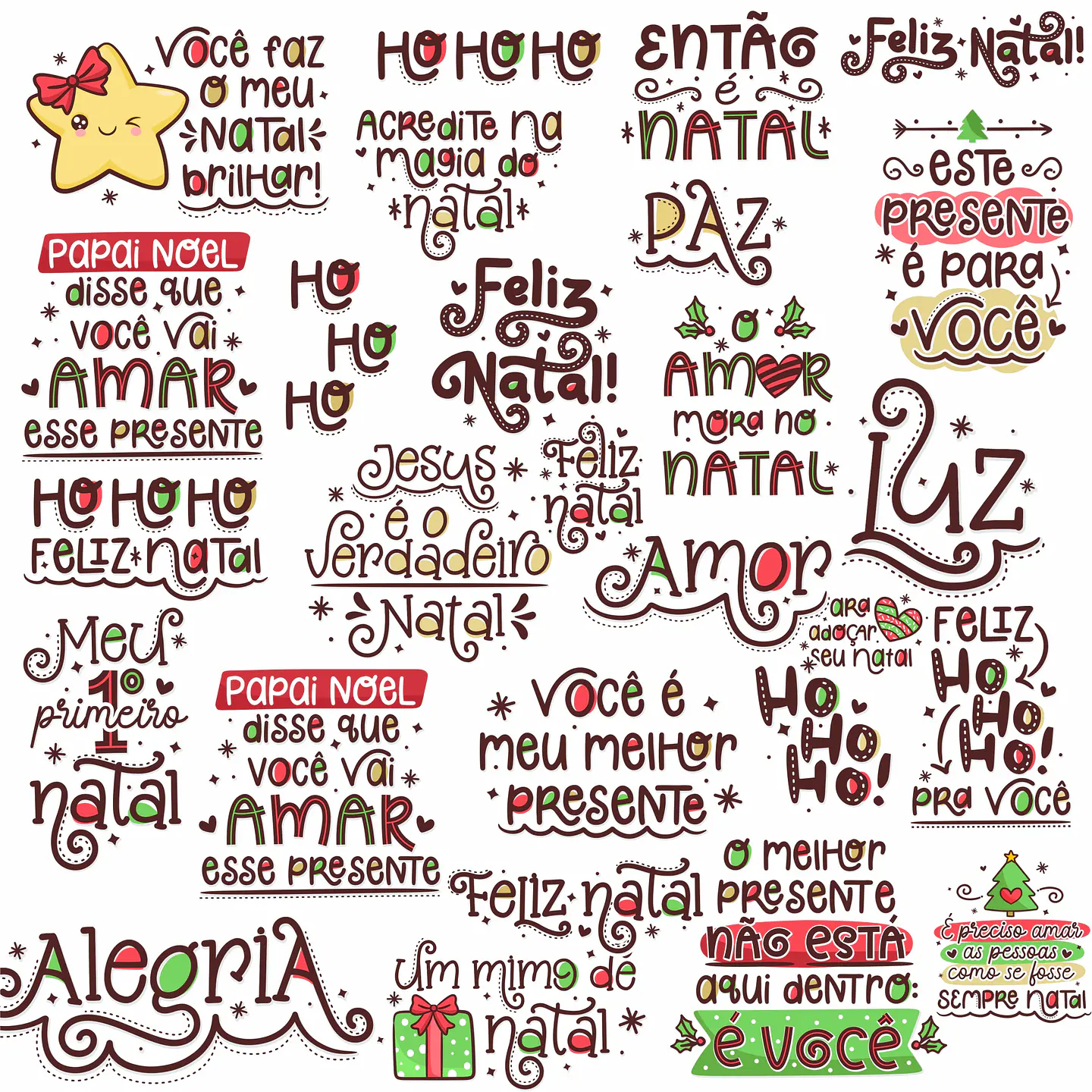 Kit Digital Feliz Natal 1 e 2 Artes Natalina sem fundo Png 2