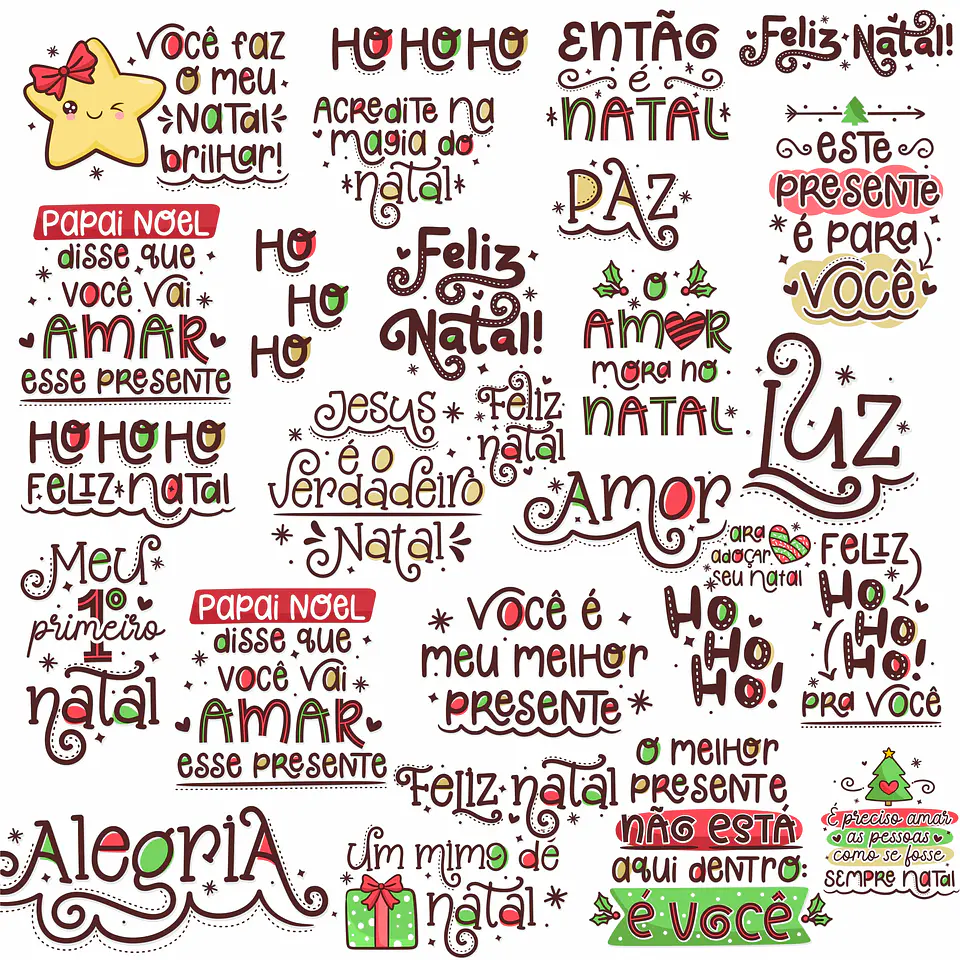 Kit Digital Feliz Natal 1 e 2 Artes Natalina sem fundo Png 2