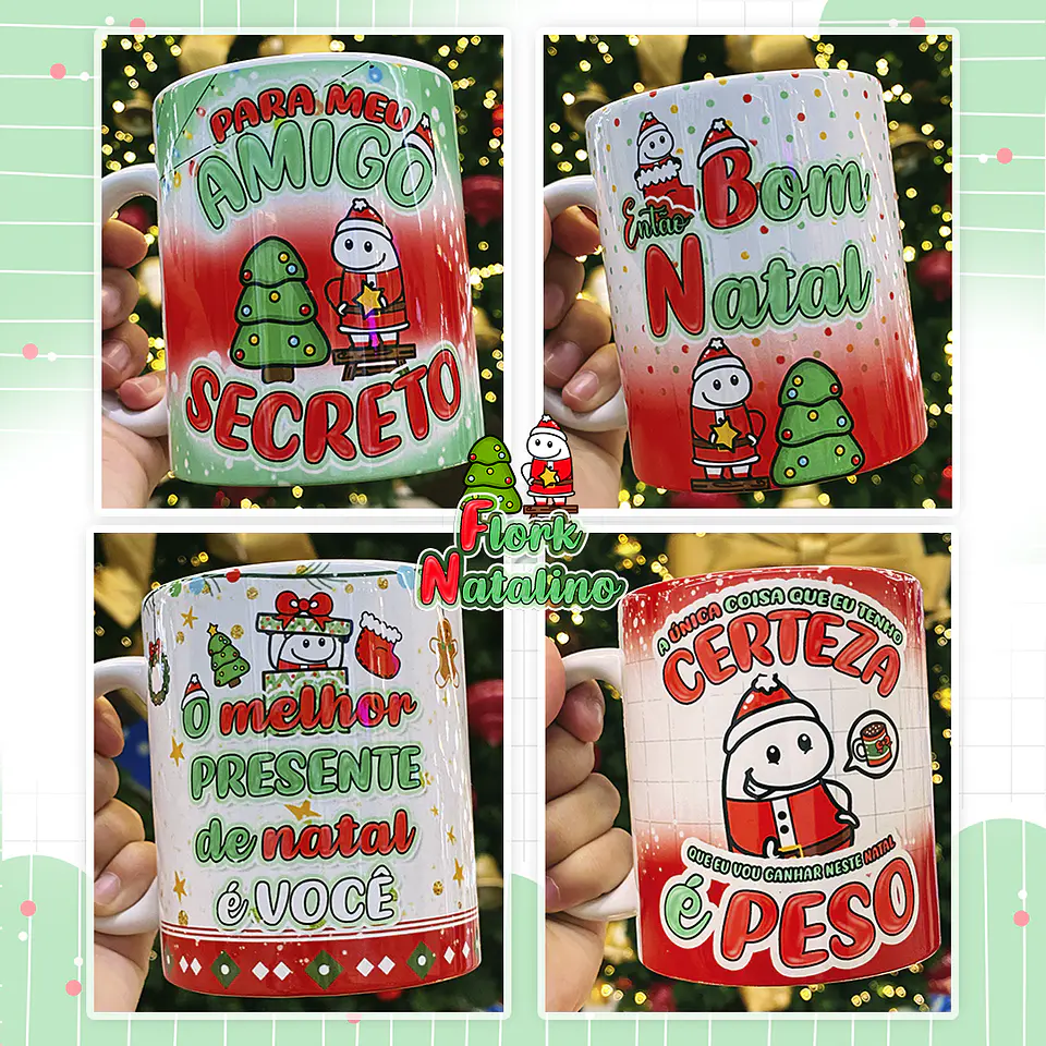 Artes Caneca Flork Natal Memes Bento em Png  13