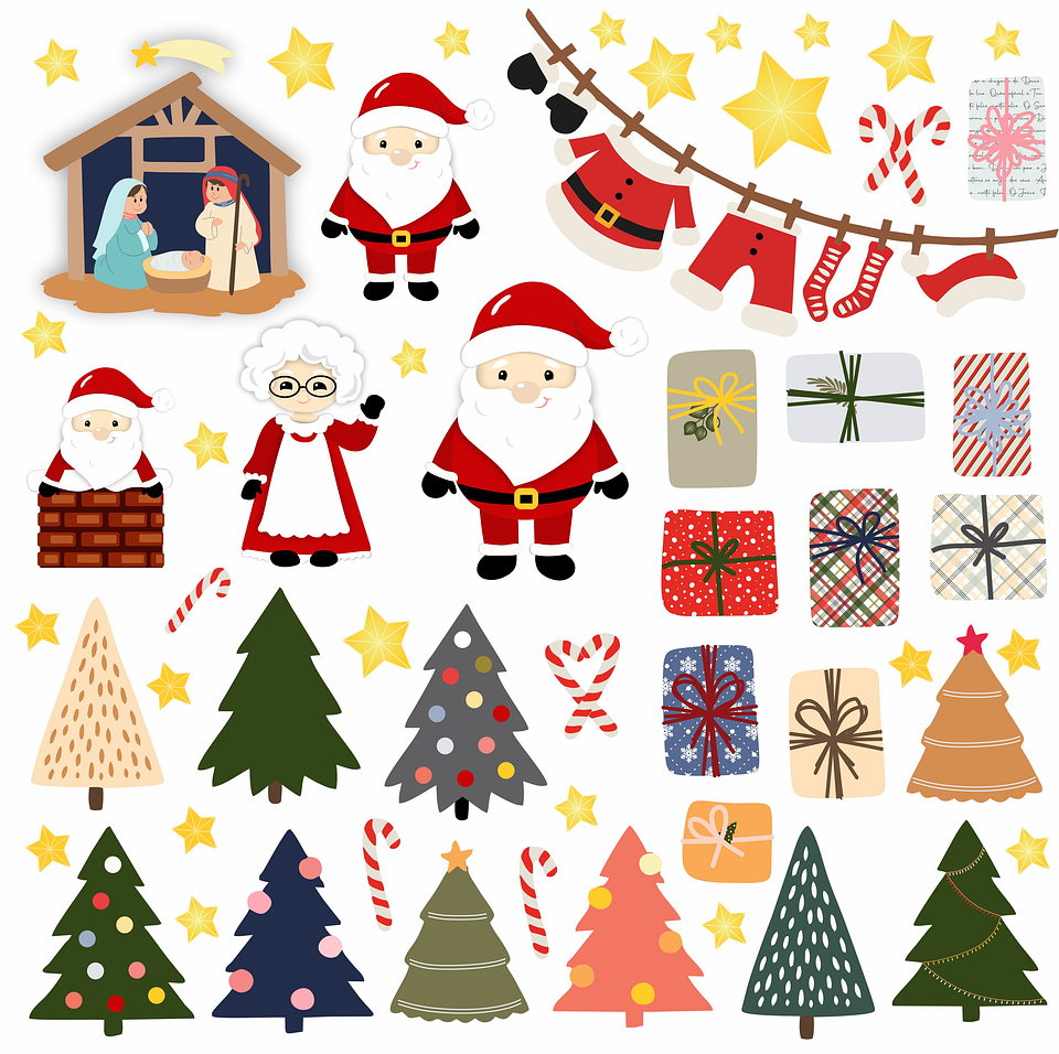 Kit Digital Natal Natalino Papai Noel Arquivos Sem Fundo Png 3