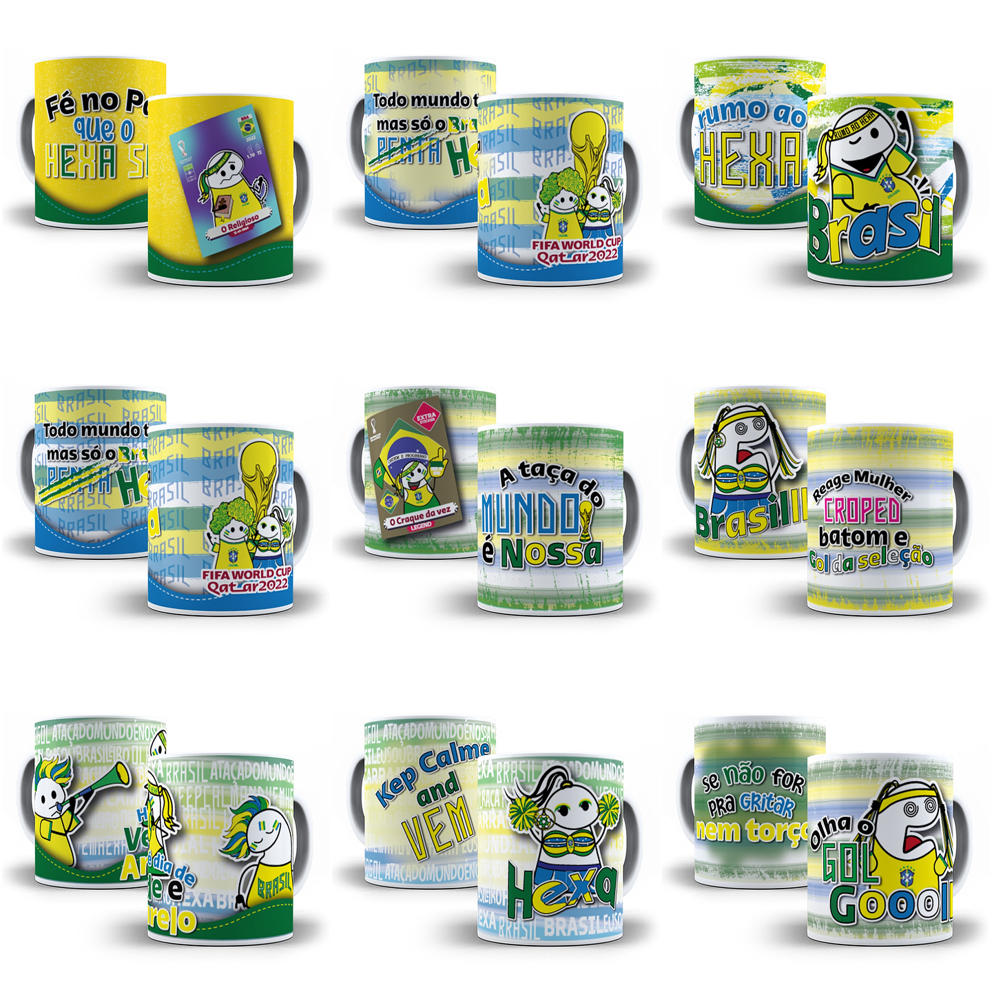 12 Arte Caneca Flork Brasil Torcedor Copa 2022 Arquivos Em Png 1