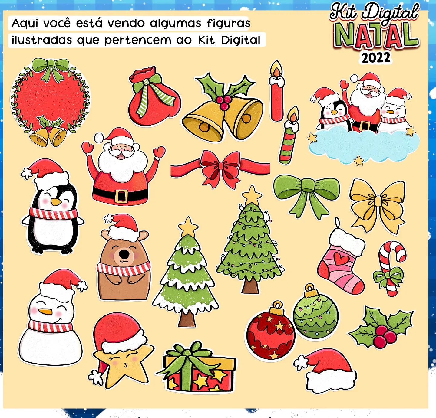 Kit Digital Natal Papei Noel Arquivos Sem Fundo Png 4