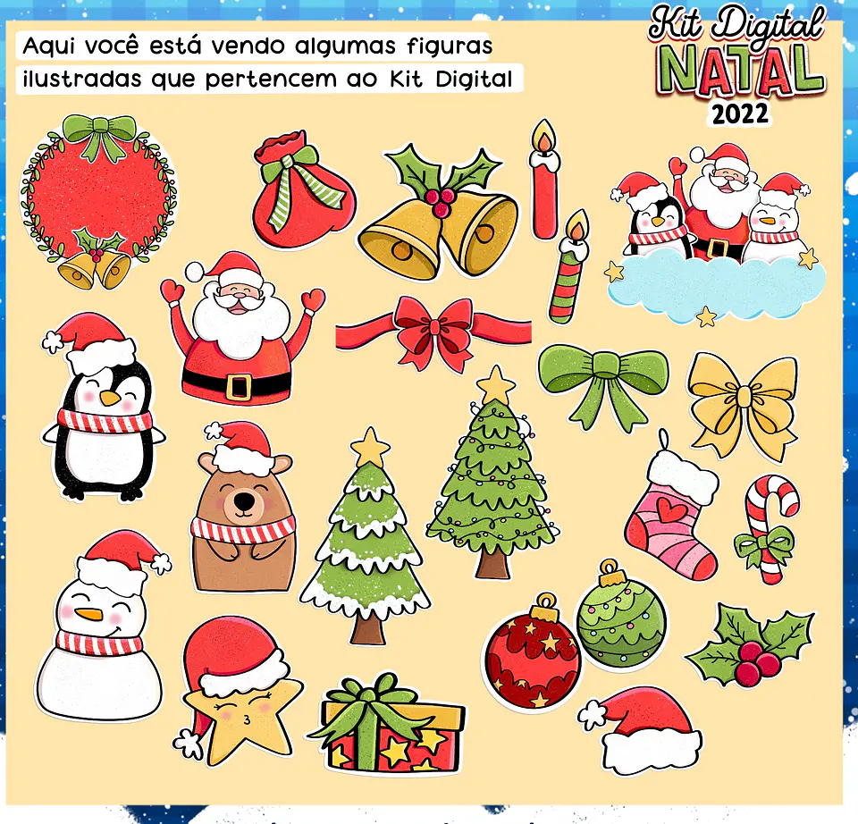 Kit Digital Natal Papei Noel Arquivos Sem Fundo Png 4