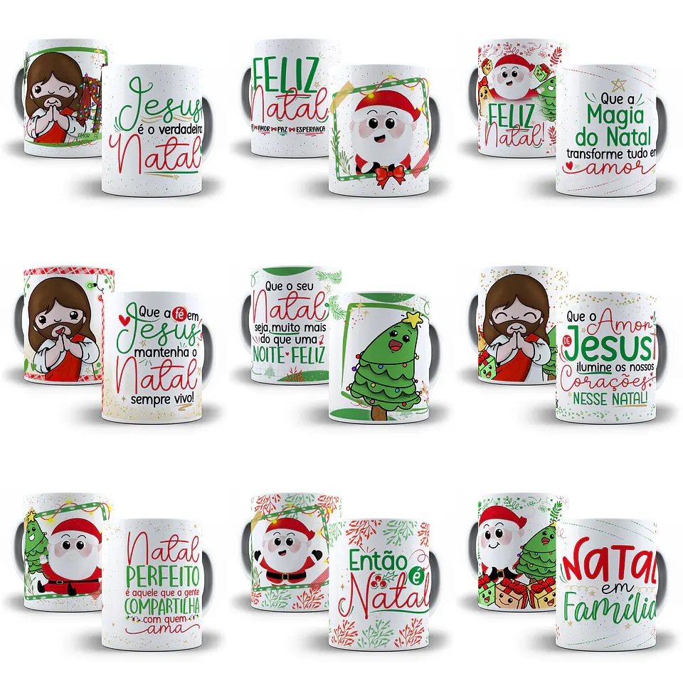10 Artes Caneca Natal Cut  Arquivos Em Pdf Editável 2