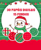 Kit Digital Natal Verde e Vermelho Papai Noel Arquivos Sem Fundo Png - Thumbnail 4