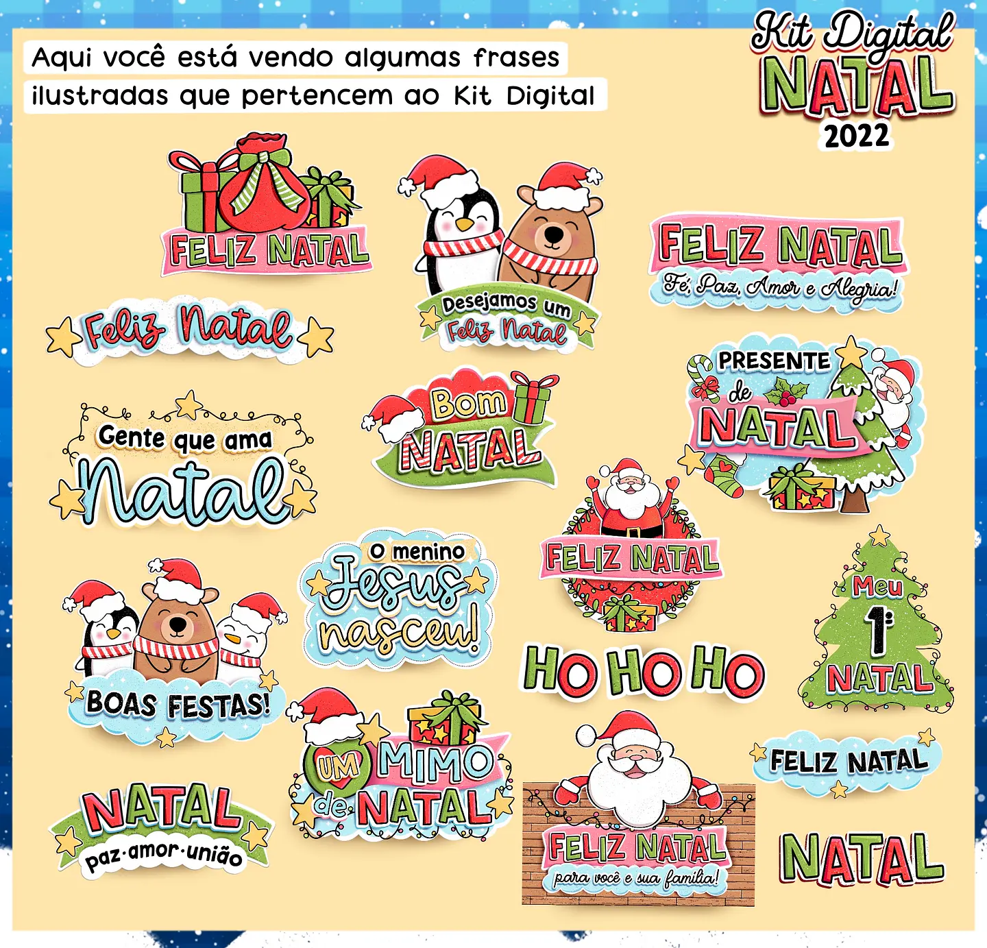 Kit Digital Natal Papei Noel Arquivos Sem Fundo Png 5