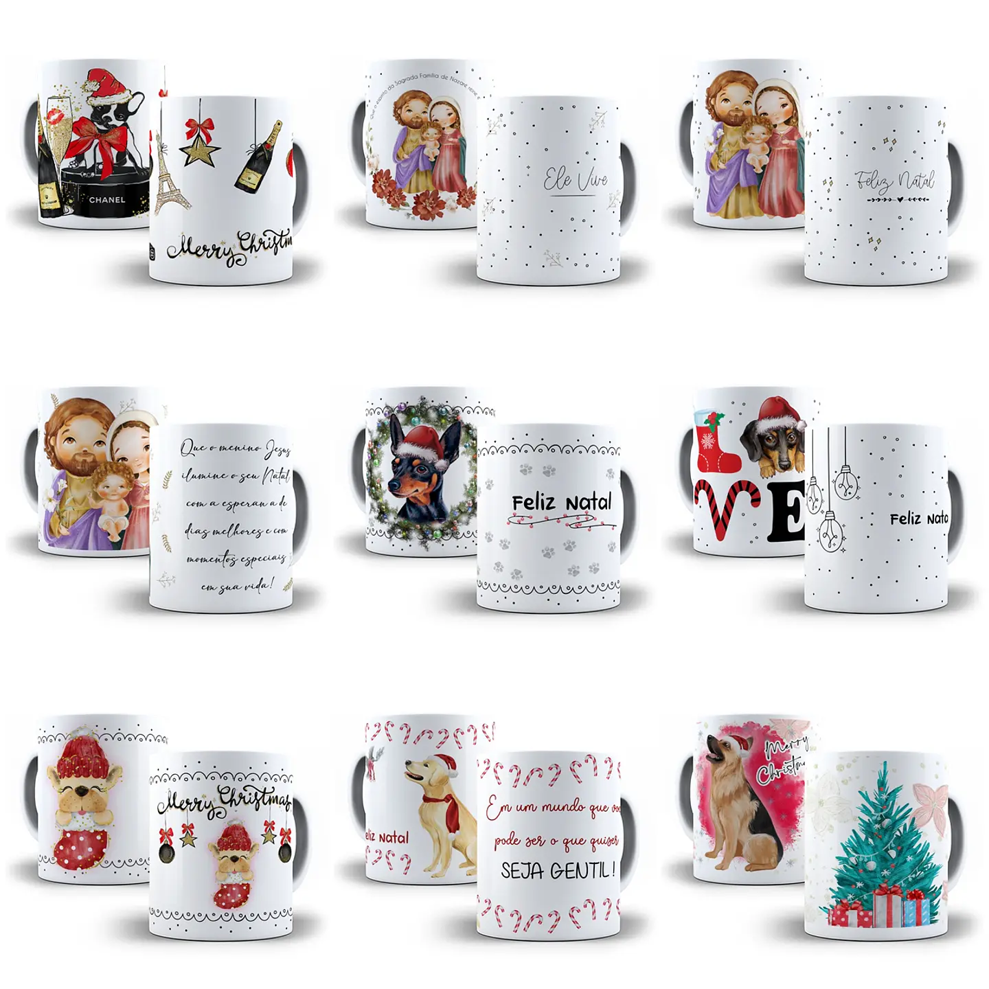 Artes Caneca e Camisa Natal Sublimação em Corel Draw + Jpg  5