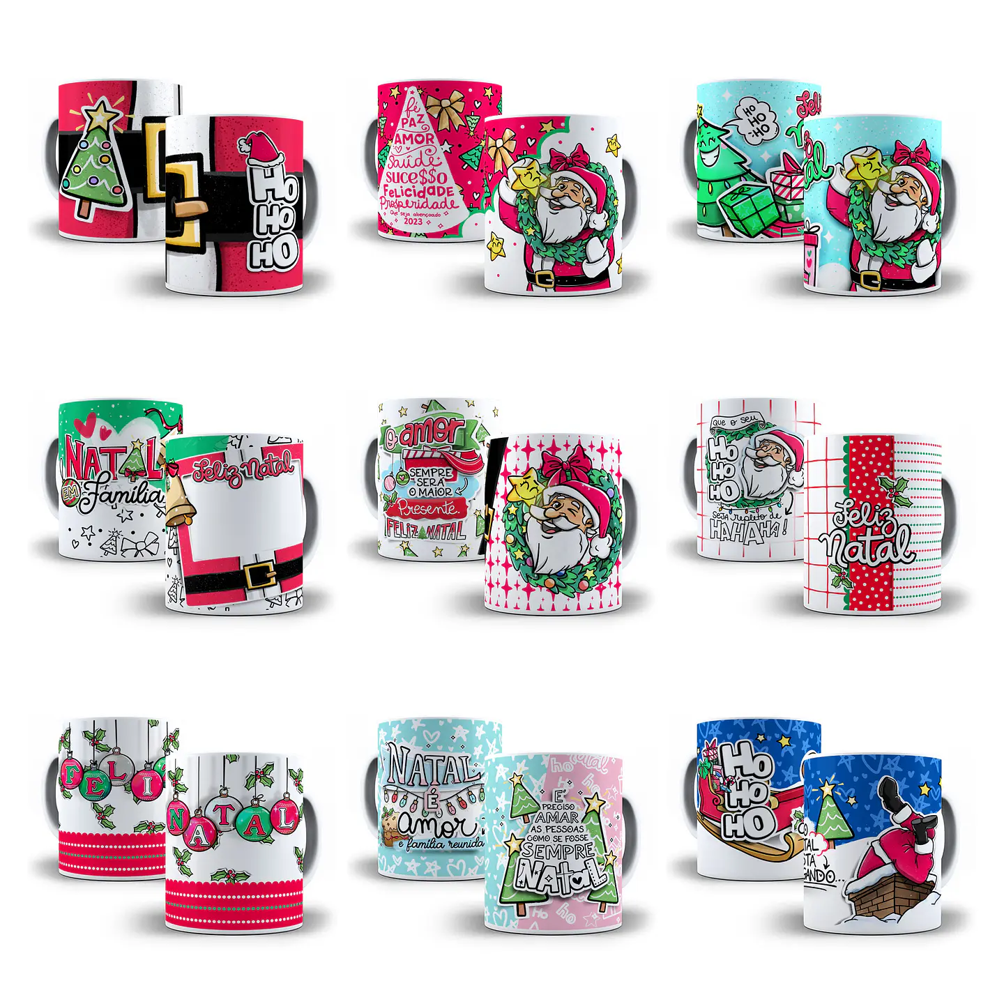 19 Artes Caneca Natal Sublimação Completa Arquivos Png 2