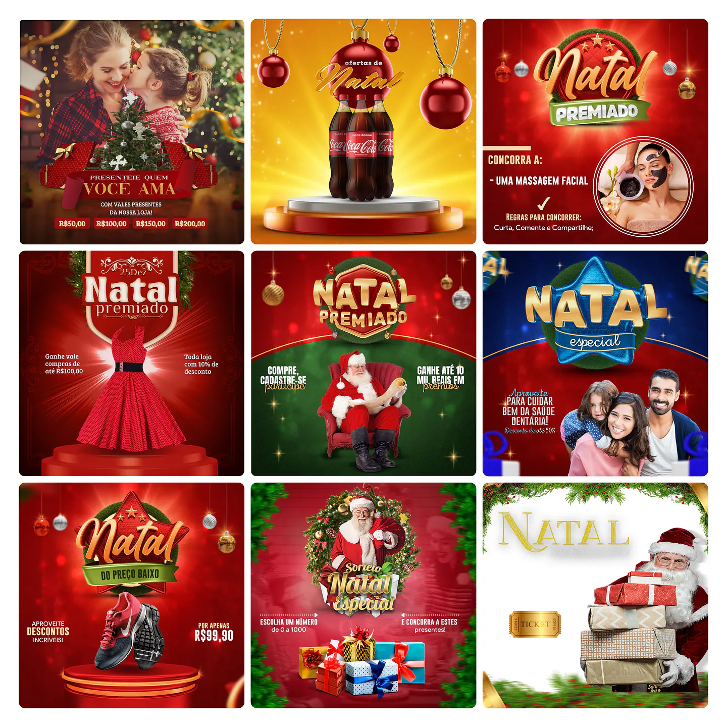 Pack Canva Natal Templates Editável 30 Artes + Bônus 2