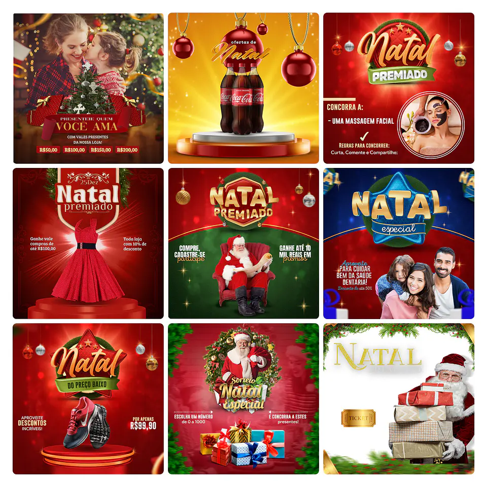 Pack Canva Natal Templates Editável 30 Artes + Bônus 2