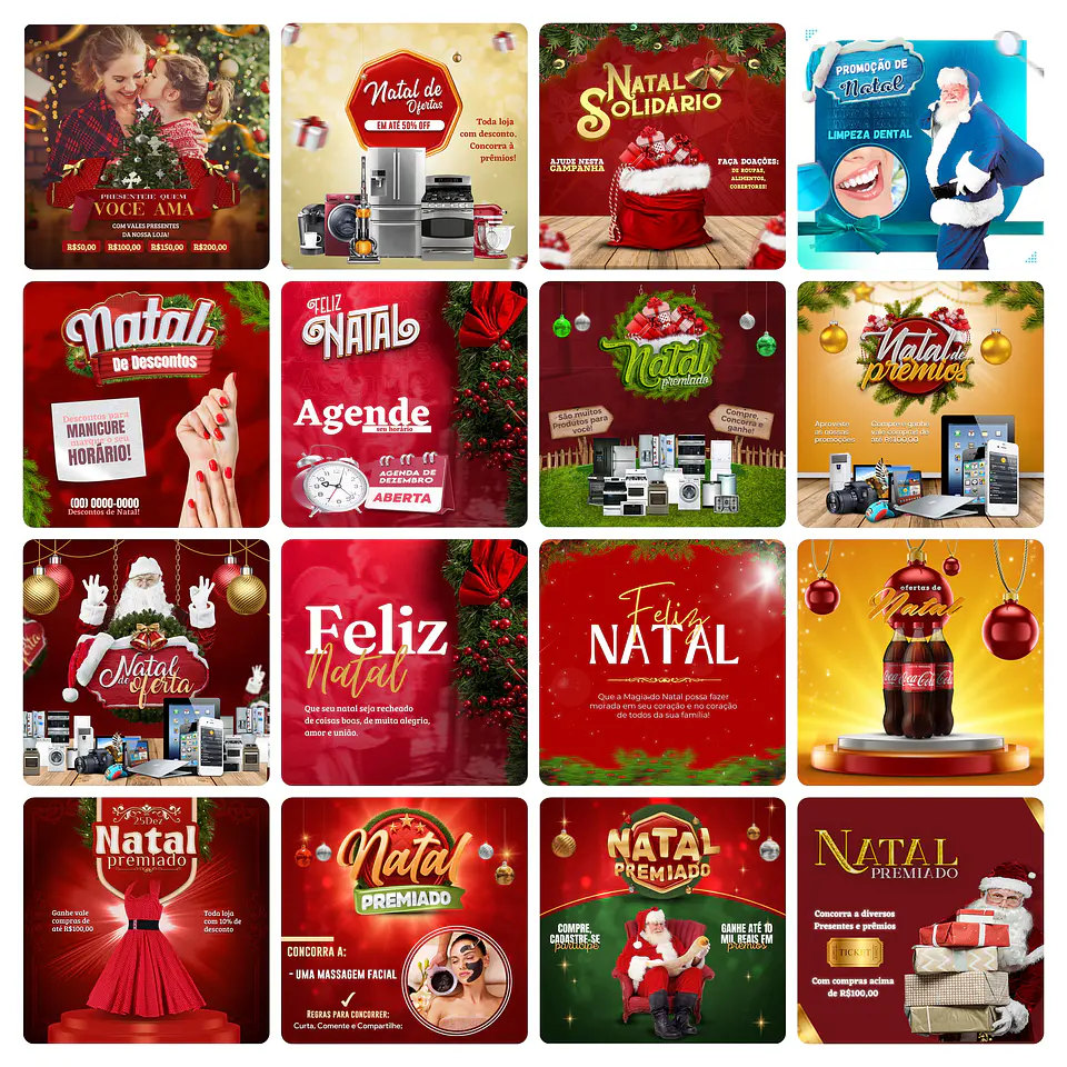 Pack Canva Natal Templates Editável 108 Artes + Bônus 1