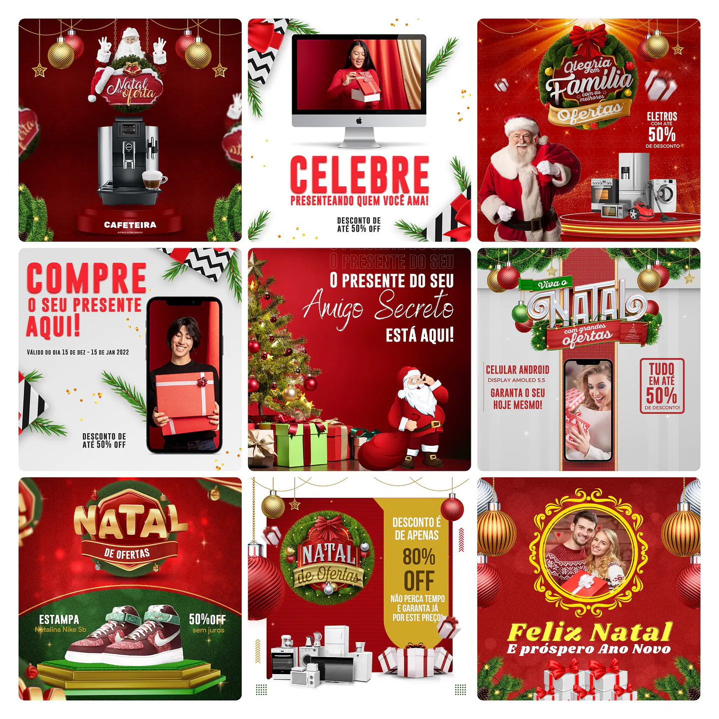 Pack Canva Natal Templates Editável 30 Artes + Bônus 3