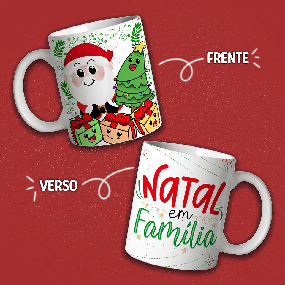 10 Artes Caneca Natal Cut  Arquivos Em Pdf Editável 6