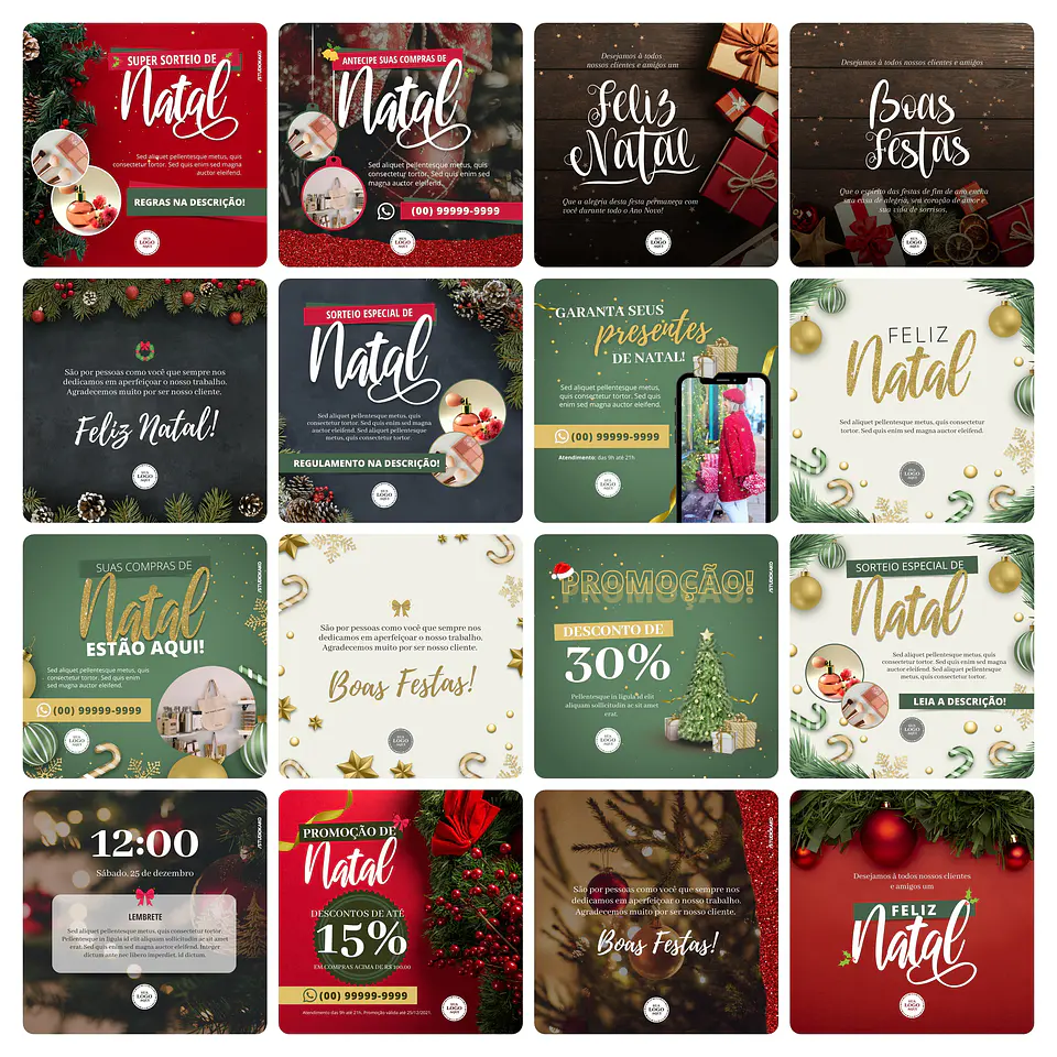 Pack Canva Natal Templates Editável 108 Artes + Bônus 3