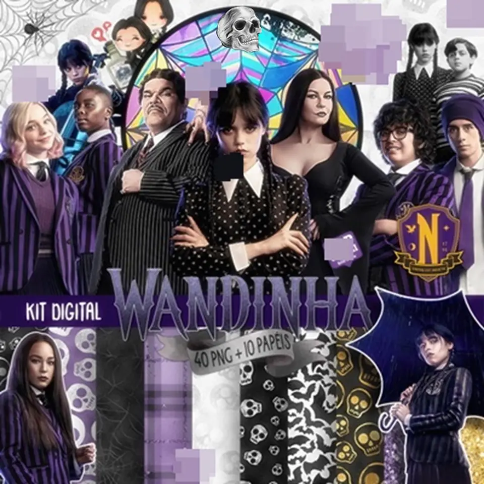 Kit Digital Wandinha Jenna Ortega Serie Filme Arquivo Png 1