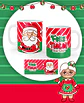 Kit Digital Natal Verde e Vermelho Papai Noel Arquivos Sem Fundo Png - Thumbnail 12